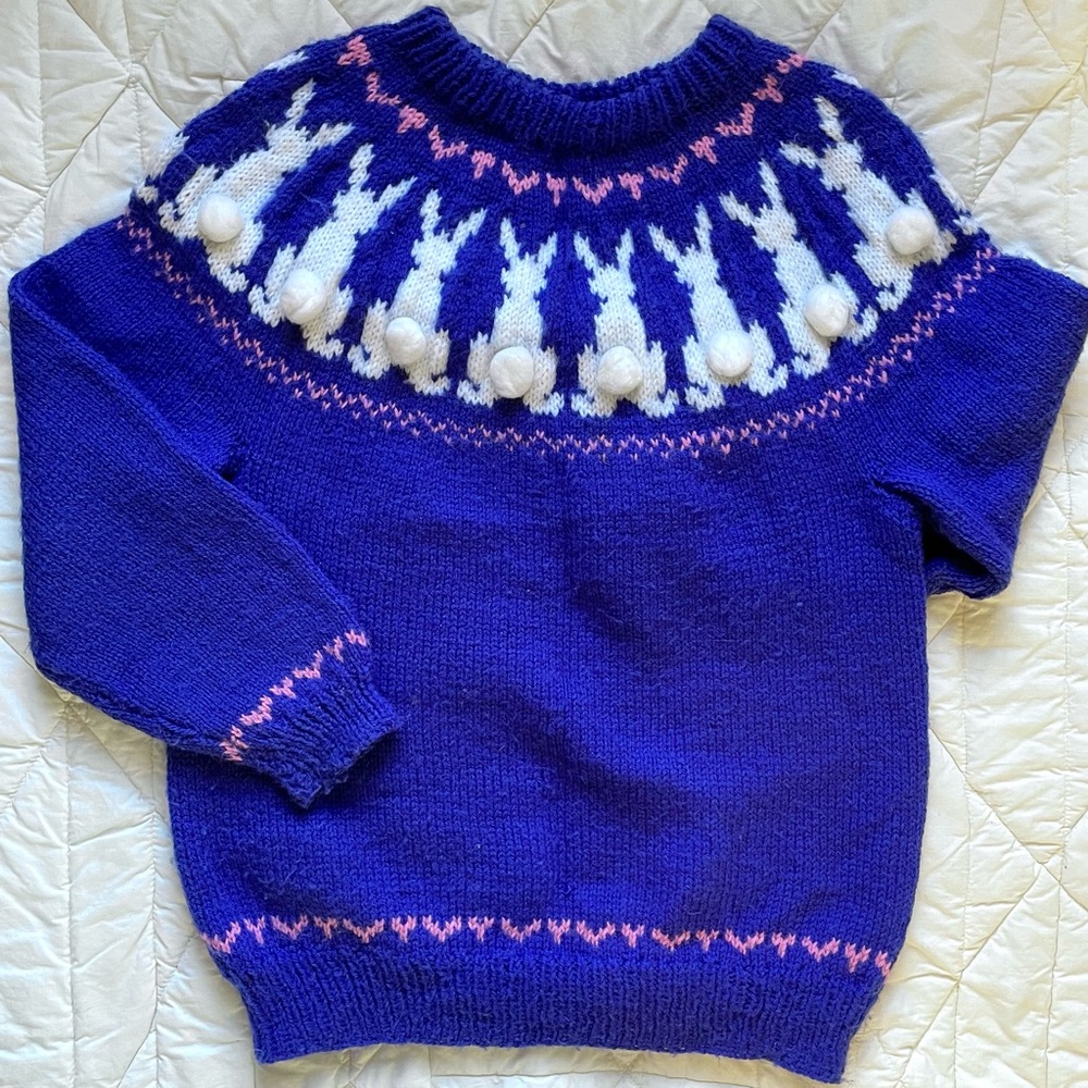 Vintage Handmade Bunny Sweater